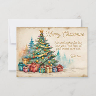 Tarjeta Christmas Card With Decorated Tree and Gifts