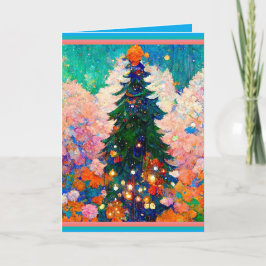 Tarjeta Christmas Card with Tree, Klimt style, Colorful .