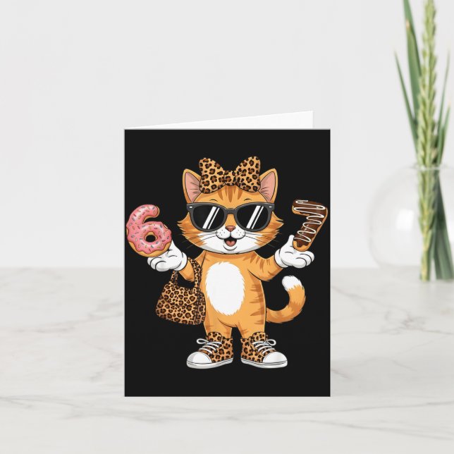 Tarjeta Christmas Cat For Women 6 7 Tee Meme Leopard Bow X (Anverso)