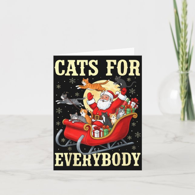 Tarjeta Christmas Cats For Everybody Santa Lover Holiday  (Anverso)