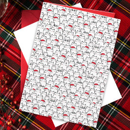 Tarjeta Christmas Cats Pattern Meowy Catmas Holiday 