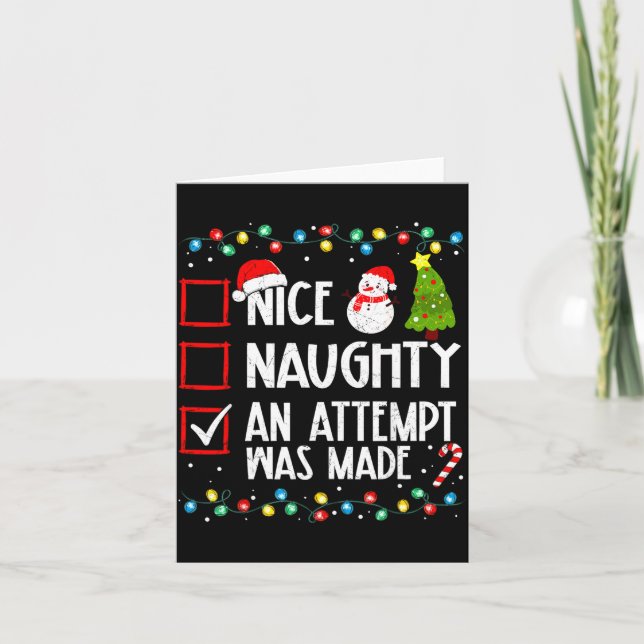 Tarjeta Christmas Checklist Naughty Nice An Attempt Was Ma (Anverso)