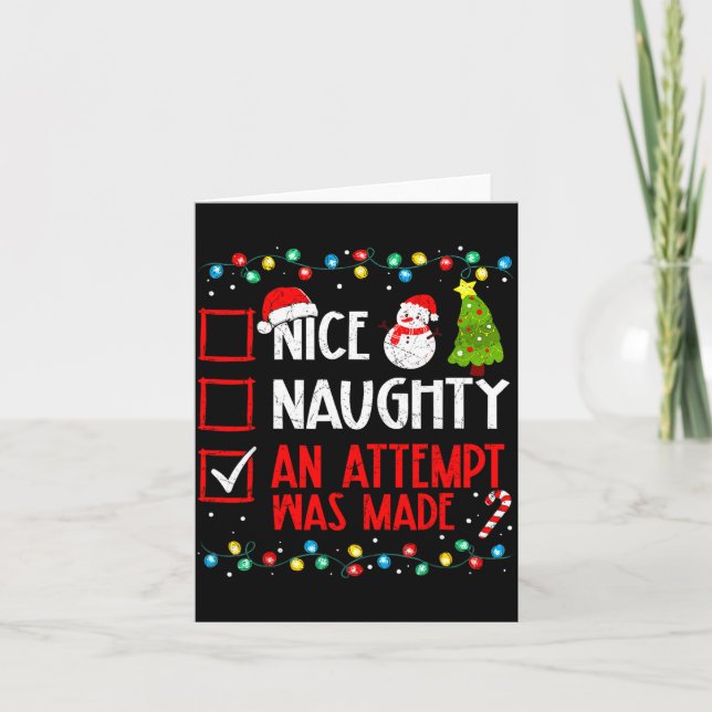 Tarjeta Christmas Checklist Naughty Nice An Attempt Was Ma (Anverso)