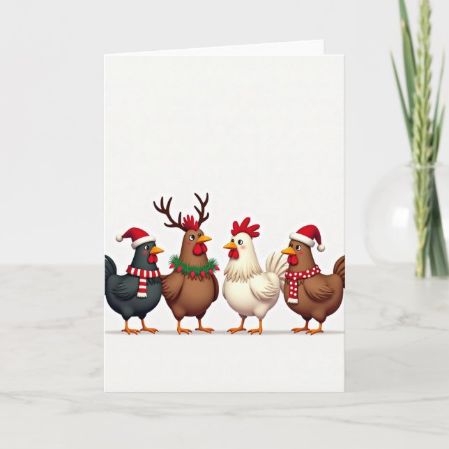 Tarjeta Christmas Chickens Card (Anverso)
