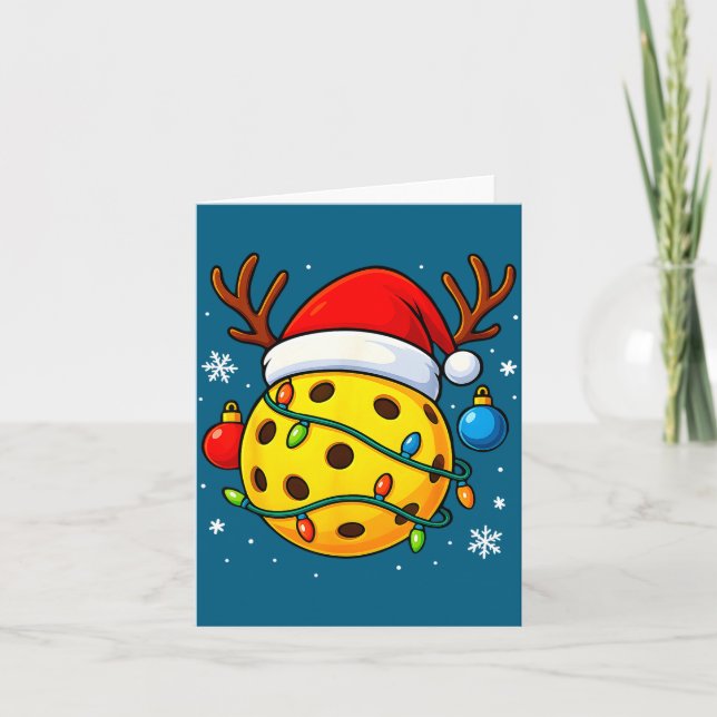 Tarjeta Christmas Ckleball Santa Hat Lights Srts Xmas Paja (Anverso)