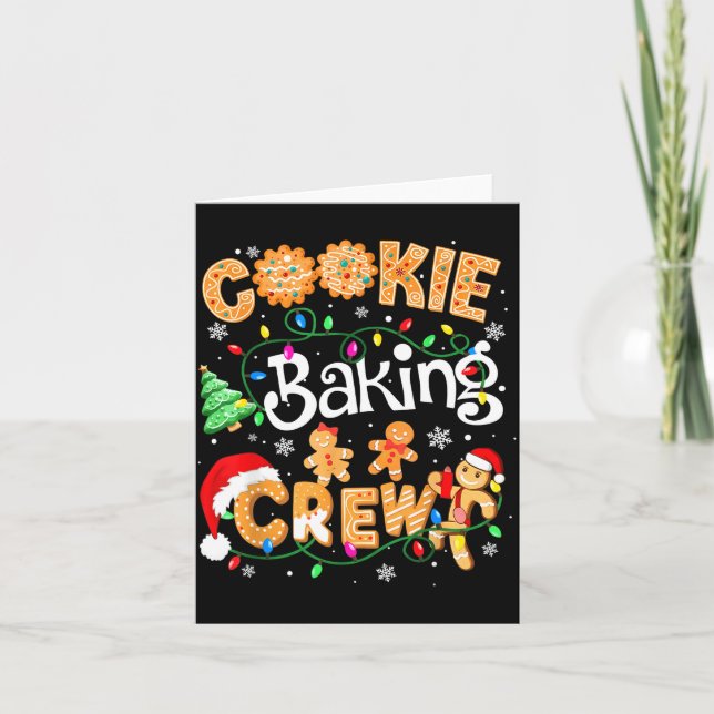 Tarjeta Christmas Cookie Baking Crew Cookie Crew Family Ch (Anverso)