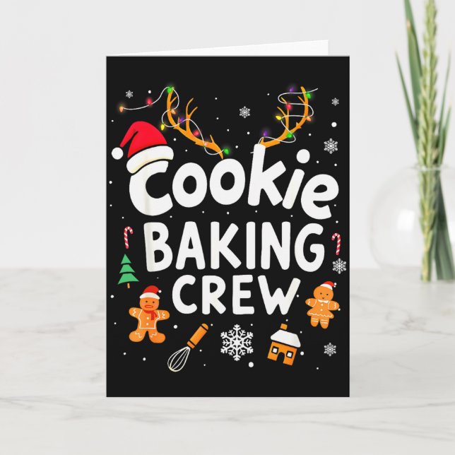 Tarjeta Christmas Cookie Baking Crew Family Baking Team Fu (Anverso)