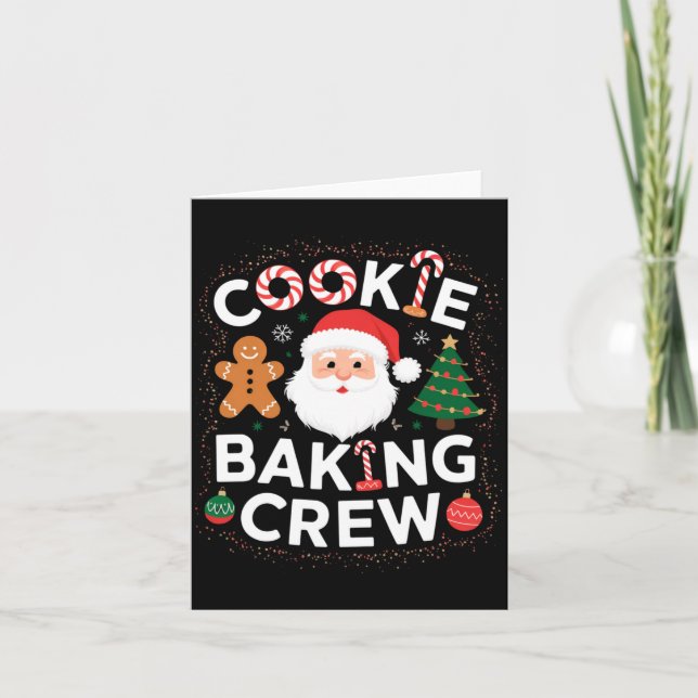 Tarjeta Christmas Cookie Baking Crew Family Christmas Baby (Anverso)