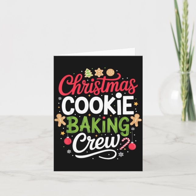 Tarjeta Christmas Cookie Baking Crew Mom Funny Proud Holid (Anverso)