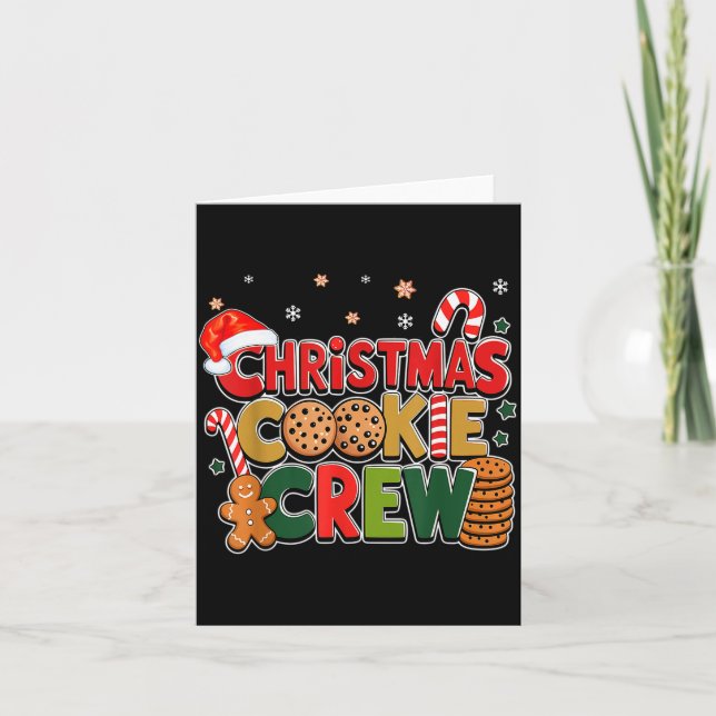 Tarjeta Christmas Cookie Crew Eating Gingerbread Family Te (Anverso)