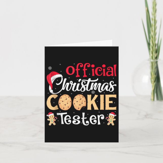 Tarjeta Christmas Cookie Tester Funny Baking Crew Xmas Tan (Anverso)