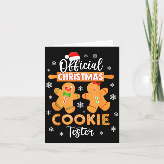 Tarjeta Christmas Cookie Tester Taster Baking Crew Toddle  (Anverso)