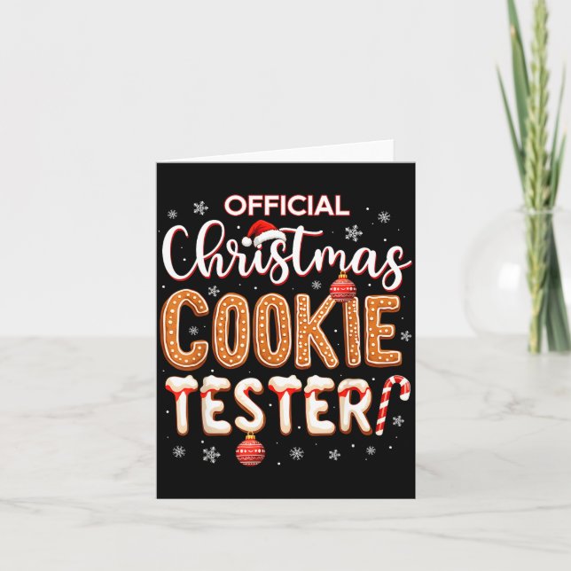 Tarjeta Christmas Cookie Tester Taster Baking Crew Toddle  (Anverso)