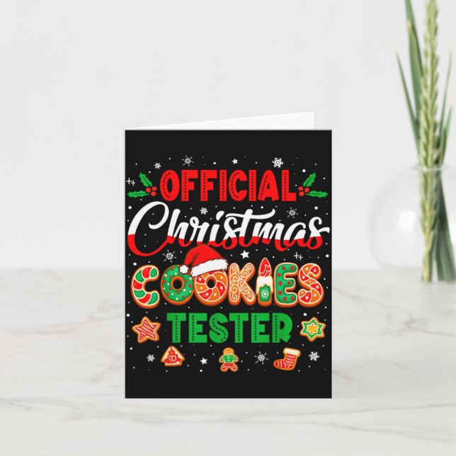 Tarjeta Christmas Cookie Tester Taster Baking Crew Toddler (Anverso)