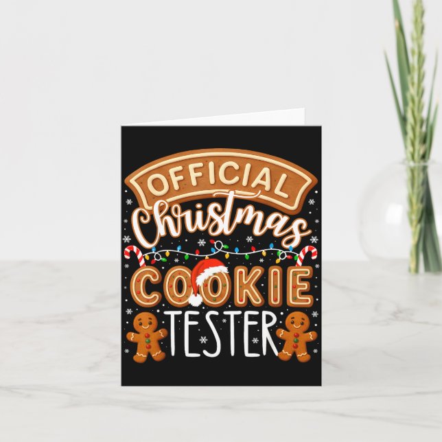 Tarjeta Christmas Cookie Tester Taster Funny Family Baking (Anverso)