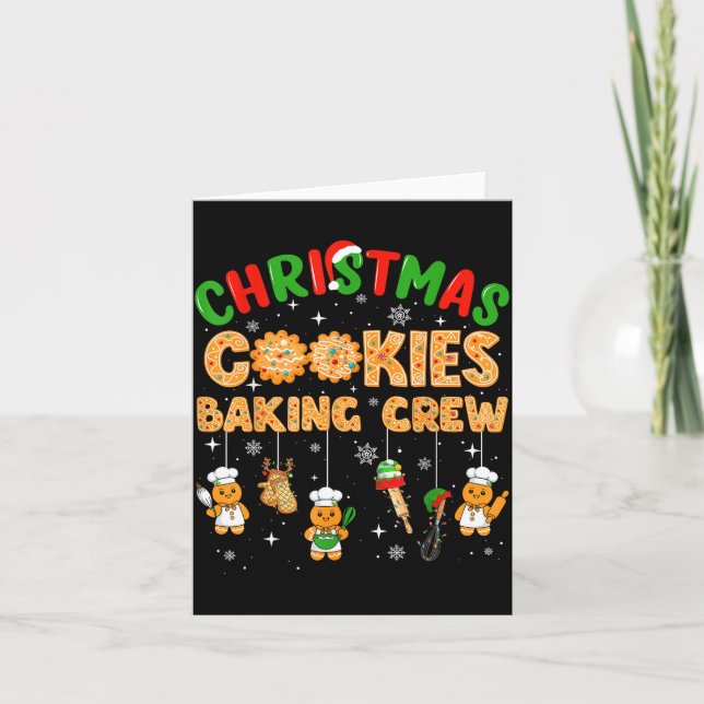 Tarjeta Christmas Cookies Baking Crew Funny Cookie Family  (Anverso)