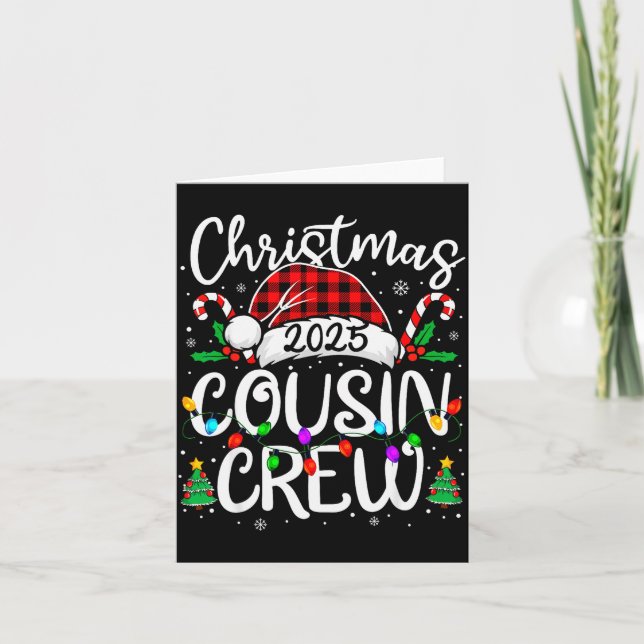 Tarjeta Christmas Cousin Crew 2025 Family Matching Xmas Pa (Anverso)