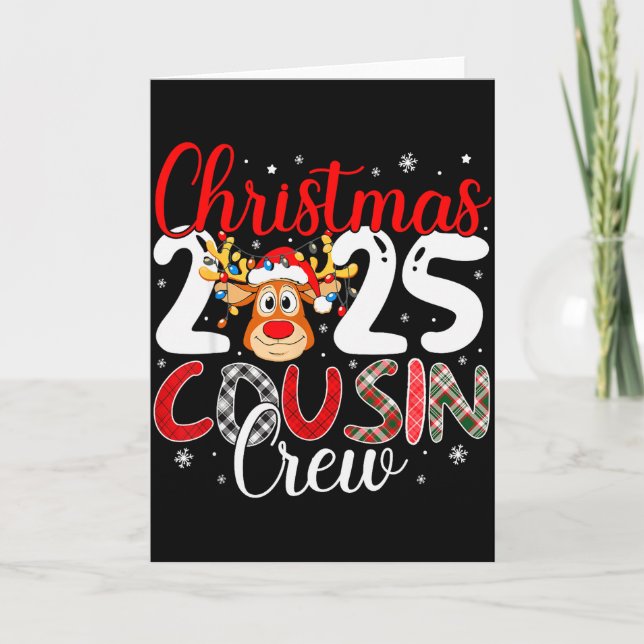 Tarjeta Christmas Cousin Crew 2025 Matching Family Xmas Pa (Anverso)