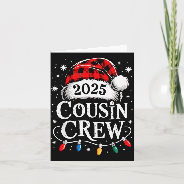 Tarjeta Christmas Cousin Crew 2025 Matching Xmas Family Pa (Anverso)