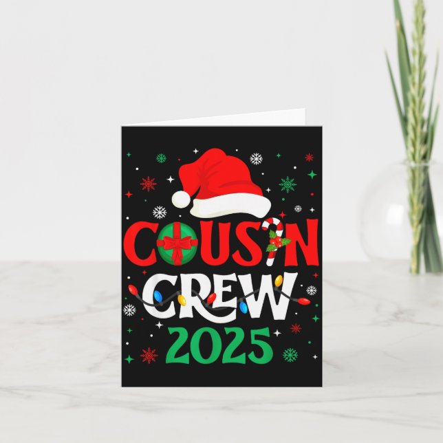 Tarjeta Christmas Cousin Crew 2025 Xmas Funny Matching Fam (Anverso)