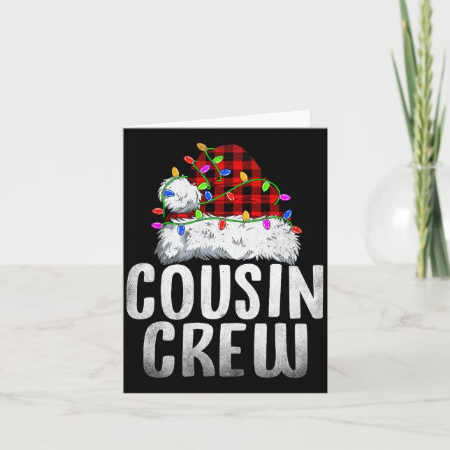 Tarjeta Christmas Cousin Crew Santa Xmas Family Matching P (Anverso)