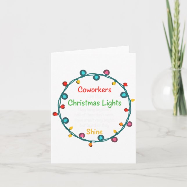 Tarjeta Christmas Coworkers Are Like Christmas Lights Funn (Anverso)