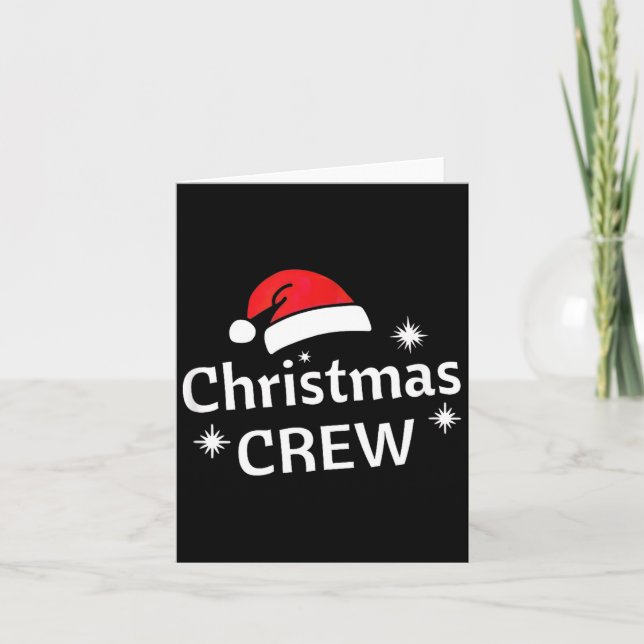 Tarjeta Christmas Crew Santa's Hat Merry Xmas  (Anverso)