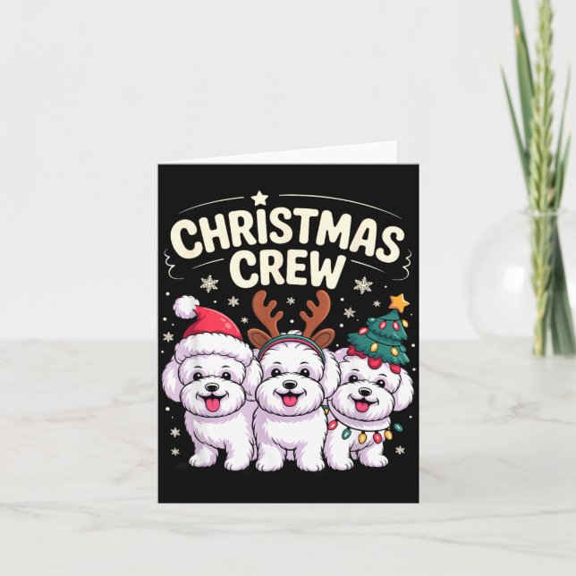 Tarjeta Christmas Crew Xmas Puppy Dog Funny Christmas Bich (Anverso)