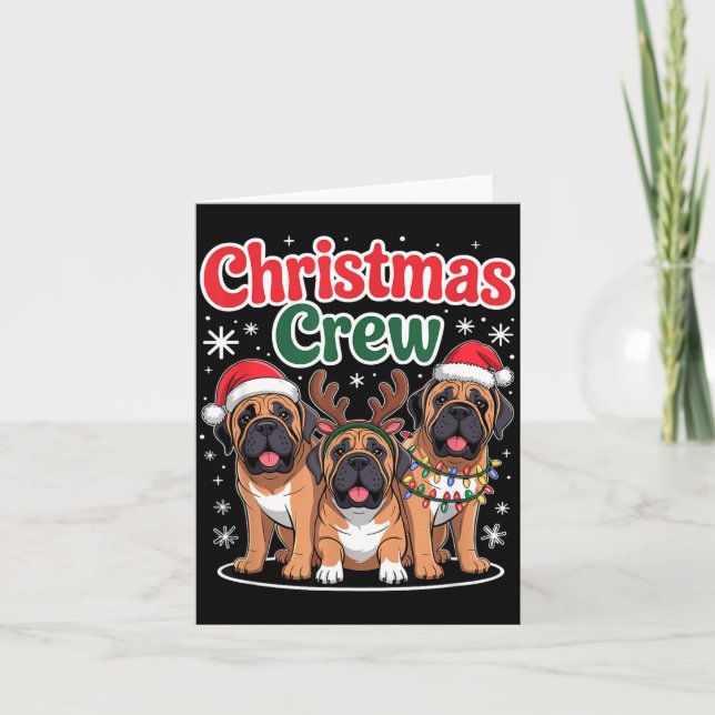 Tarjeta Christmas Crew Xmas Puppy Funny Christmas English  (Anverso)
