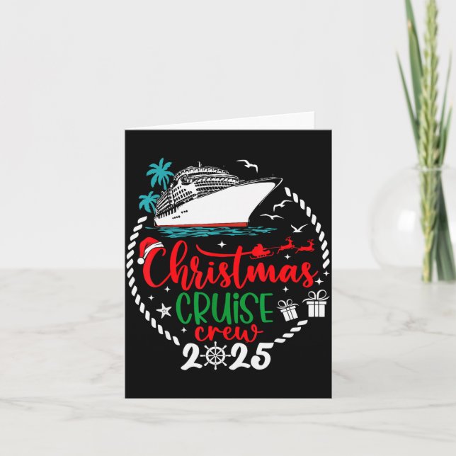 Tarjeta Christmas Cruise Crew 2025 Xmas Family Pajamas Hol (Anverso)