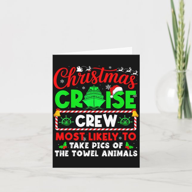 Tarjeta Christmas Cruise Crew Most Likely To Take Cs Towel (Anverso)