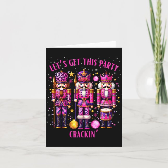 Tarjeta Christmas Crushing It Nutcracker - Funny Retro Ugl (Anverso)