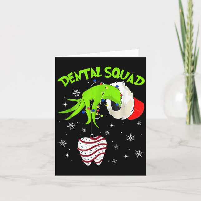 Tarjeta Christmas Dental Squad Cute Dentist Dental Hygieni (Anverso)