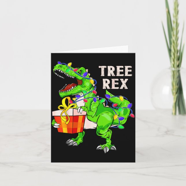 Tarjeta Christmas Dinosaur Shirt Tree Rex Pajamas Xmas Men (Anverso)
