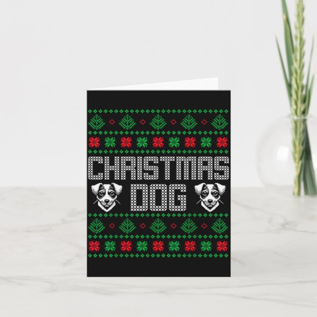 Tarjeta Christmas Dog Dad Sweater Jack Russell Pajama Men  (Anverso)