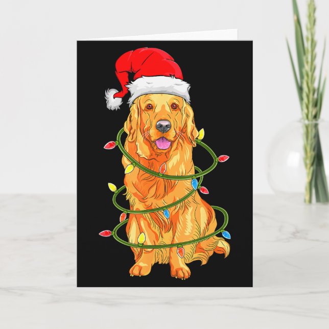 Tarjeta Christmas Dog Shirt, Christmas Golden Retriever Pa (Anverso)