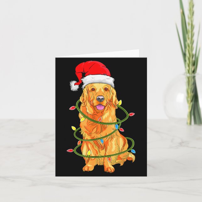 Tarjeta Christmas Dog Shirt, Christmas Golden Retriever Pa (Anverso)