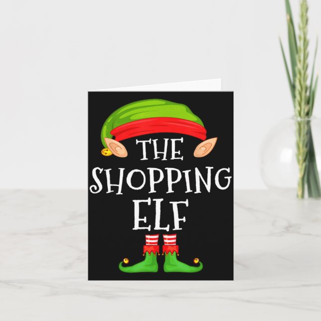Tarjeta Christmas Elf Matching Family Pajama, The Shopng E (Anverso)
