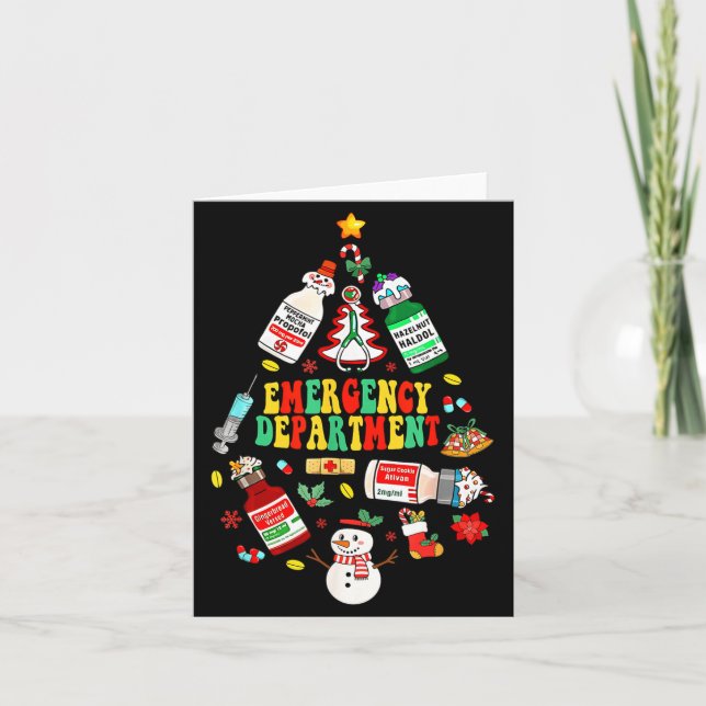 Tarjeta Christmas Emergency Room Er Rn Nurse Department He (Anverso)