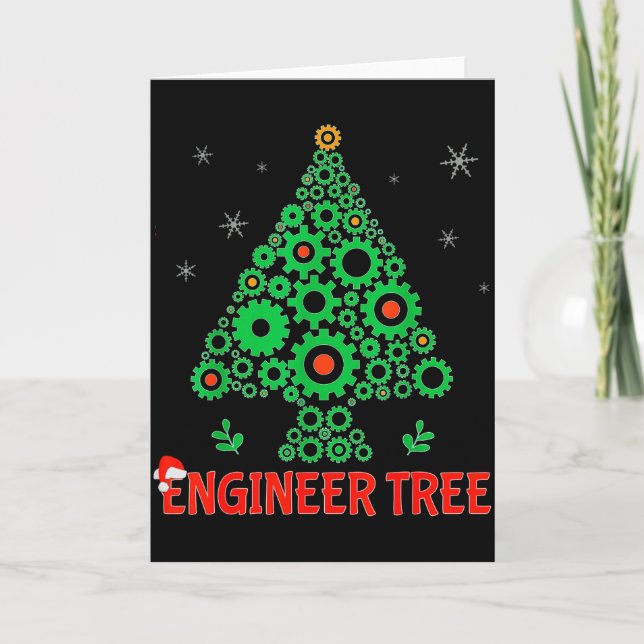 Tarjeta Christmas Engineer Tree _ Mechanical Engineering G (Anverso)