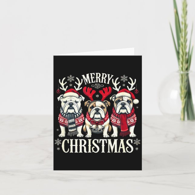 Tarjeta Christmas English Bulldog Mom English Bulldog Chri (Anverso)