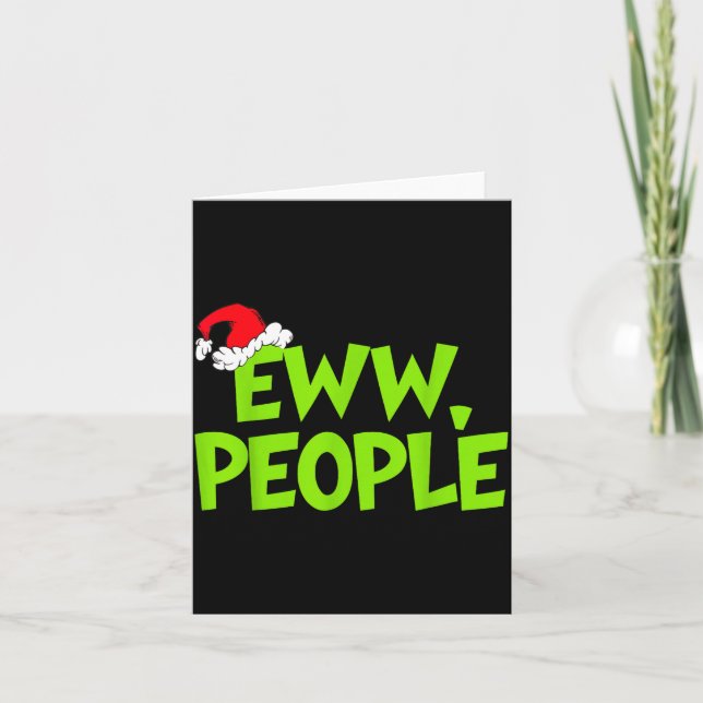 Tarjeta Christmas Eww People Mens Women Funny Santa Hat Gr (Anverso)