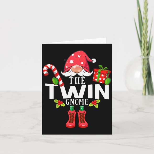 Tarjeta Christmas Family The Twin Gnome Matching  (Anverso)