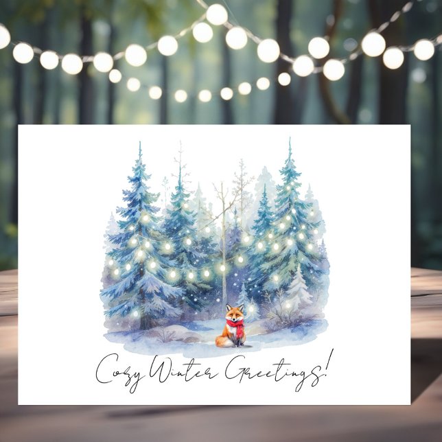 Tarjeta Christmas Fox (Cozy Winter Greetings! )