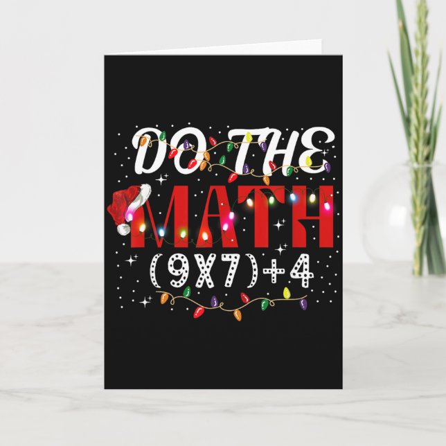 Tarjeta Christmas Funny Do The Math Meme (9x7)+4 Gift Lear (Anverso)