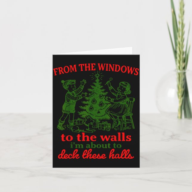 Tarjeta Christmas Funny From The Windows To The Walls Xmas (Anverso)