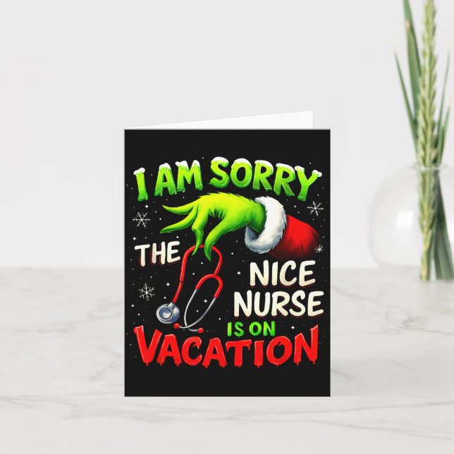 Tarjeta Christmas Funny I Am Sorry The Niche Nurse Santa H (Anverso)