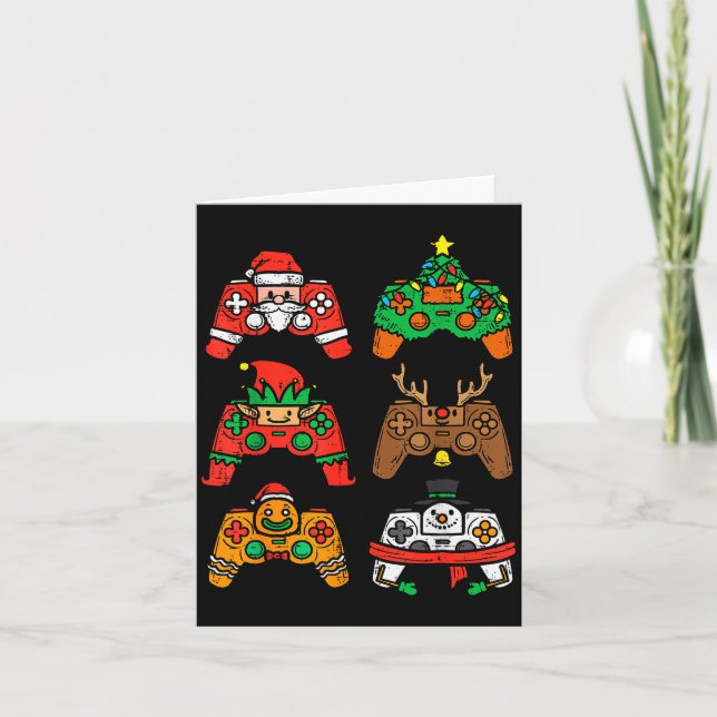 Tarjeta Christmas Gamer Controller Xmas Gaming Men Boys Ki (Anverso)