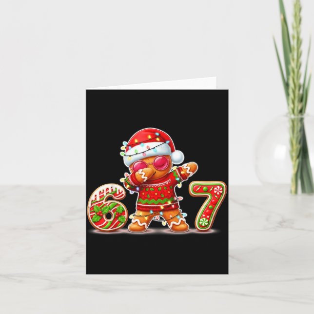 Tarjeta Christmas Gingerbread Six Seven 67 Ice Cream Drip  (Anverso)