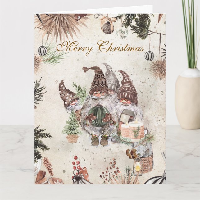 Tarjeta Christmas gnomes (Anverso)